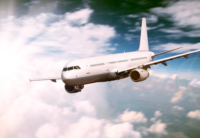 Tableau  Big jet plane voler au-dessus des nuages