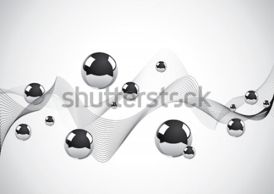 Tableau  Billes métalliques et spirale 3D