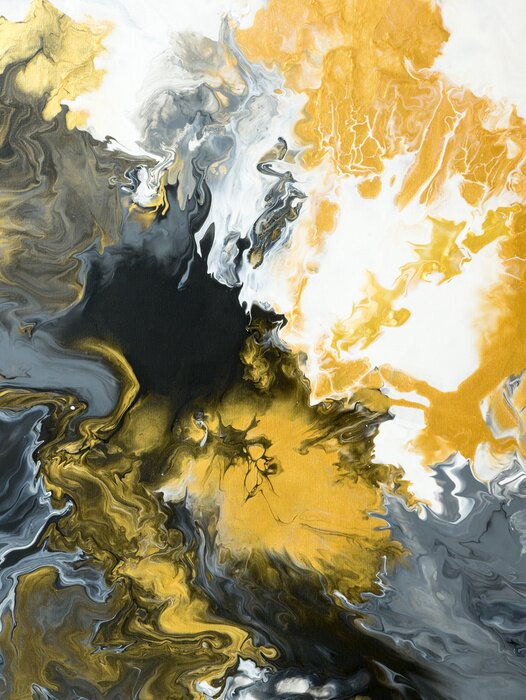 Tableau  Black and Gold creative abstract hand painted background, marble texture