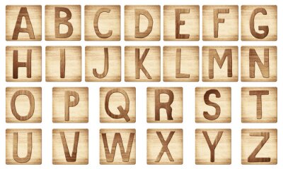 Blocs en bois avec les lettres de l'alphabet