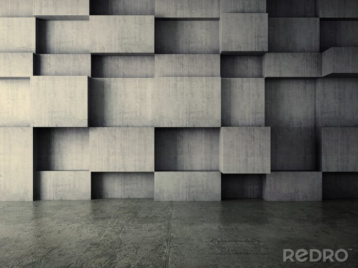 Tableau  Blocs gris sur un mur