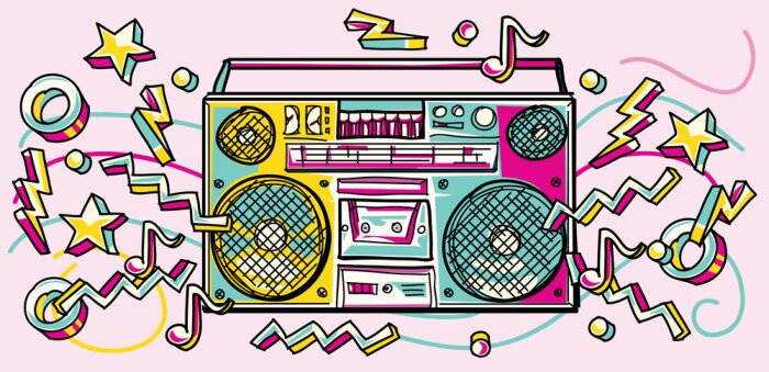 Tableau  Boom box coloré et hip-hop