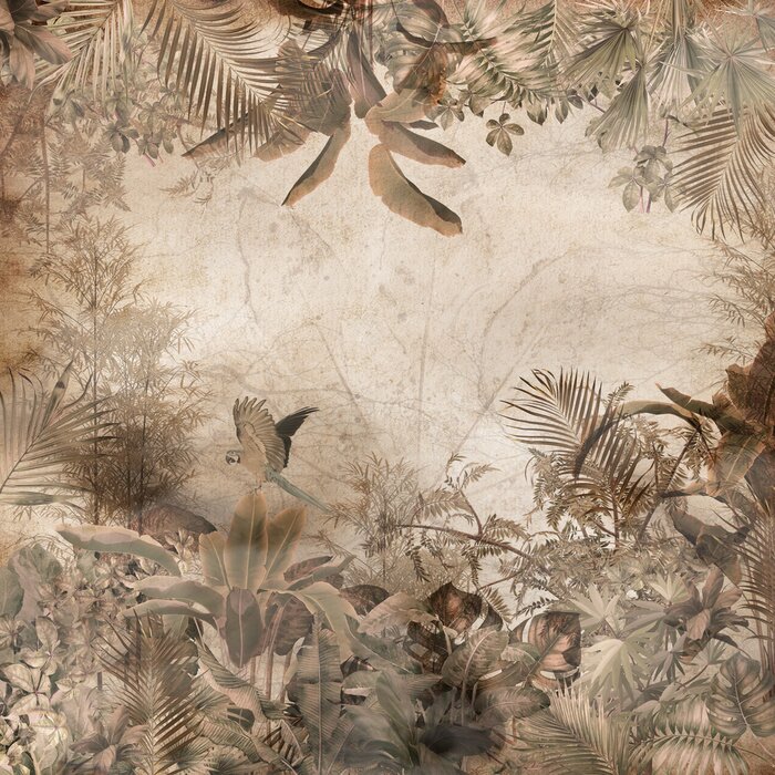 Tableau  Bosquet tropical vintage sauvage