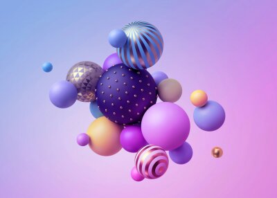 Boules 3d dans un style abstrait