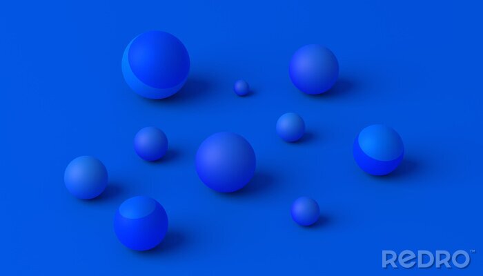 Tableau  Boules bleues sur fond bleu