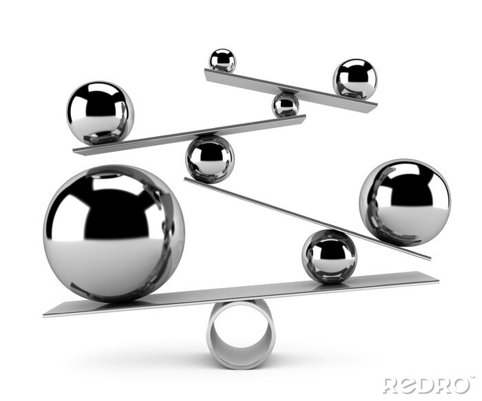 Tableau  Boules métalliques en équilibre
