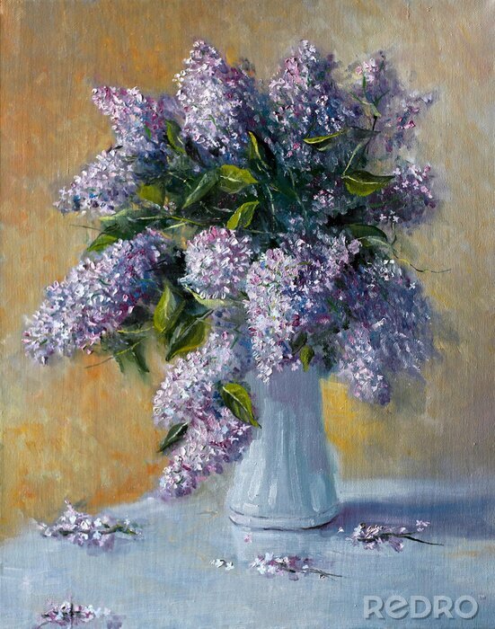 Tableau  Bouquet de fleurs lilas. La peinture. Peinture à l'huile