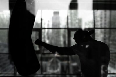 Boxeur à l'entraînement