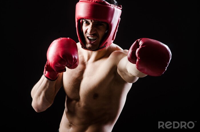 Tableau  Boxeur en train de lutter portant des gants