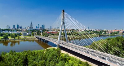 Tableau  Bridge in Warsaw over Vistula river