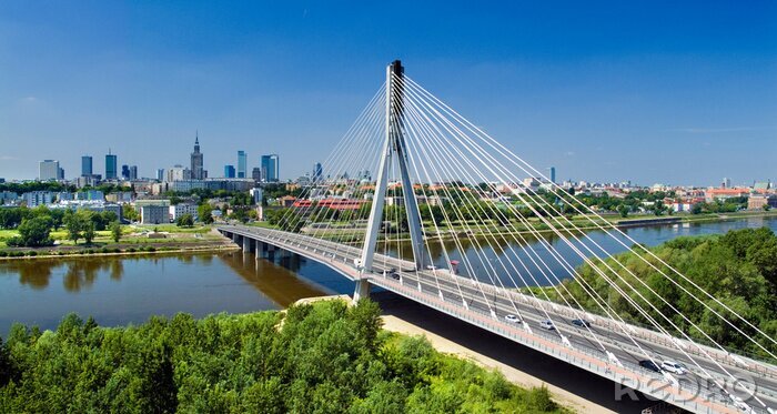 Tableau  Bridge in Warsaw over Vistula river