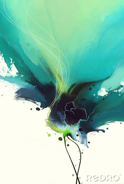 Tableau  bright Abstract watercolor drawing on a paper image