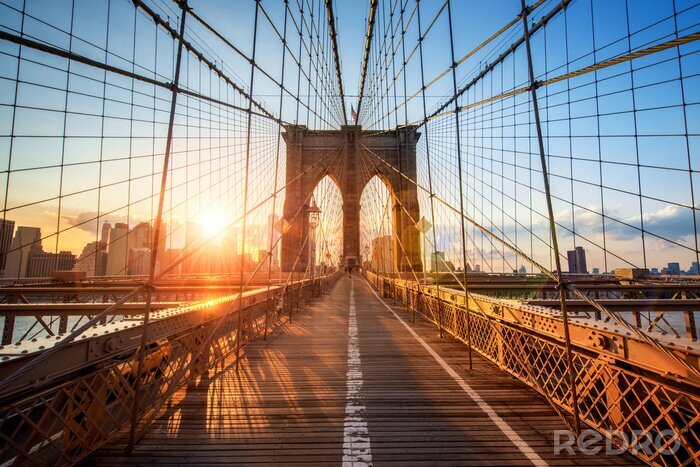 Tableau  Brooklyn Bridge in New York City USA