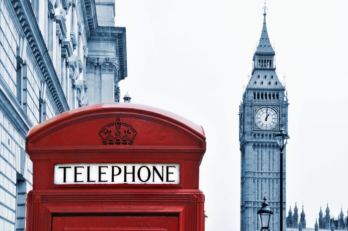 Tableau  Cabine téléphonique rétro et Big Ben