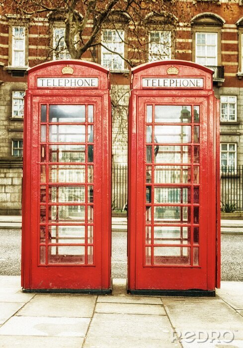 Tableau  Cabines téléphoniques londoniennes pour touristes