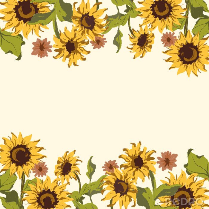 Tableau  Cadre de tournesols graphiques