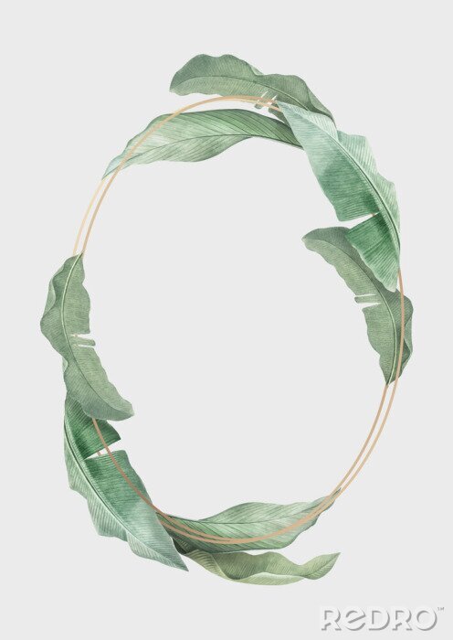 Tableau  Cadre ovale avec une touche botanique