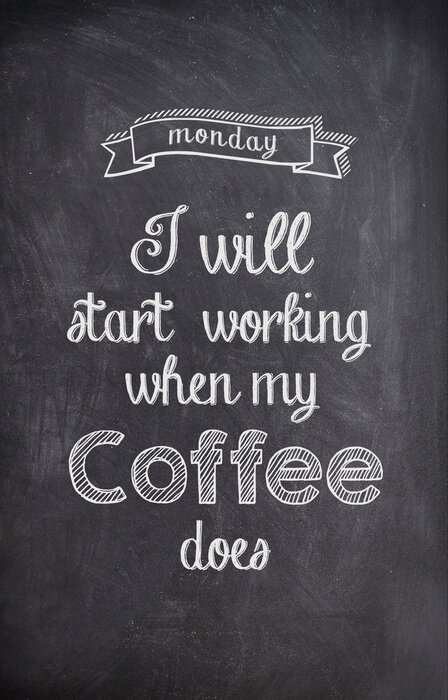 Tableau  Café, citation, écrit, craie, noir, planche