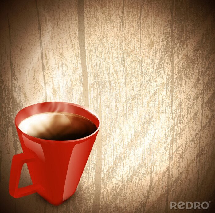 Tableau  Café dans une tasse rouge