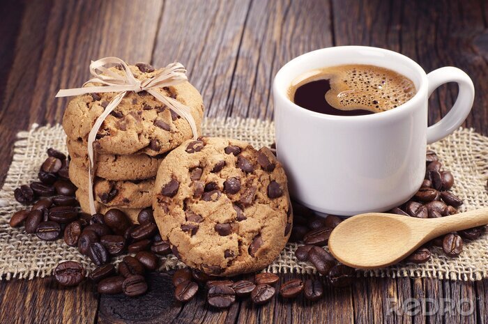 Tableau  Café et biscuits au chocolat