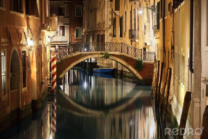 Tableau  Canal vénitien la nuit