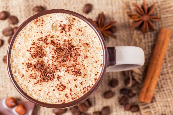 Tableau  Cappuccino saupoudré de cannelle