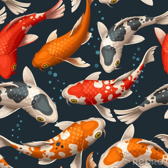 Tableau  Carpes koï colorées