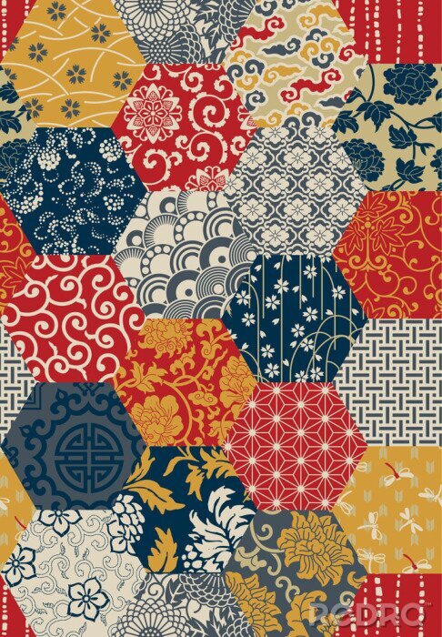 Tableau  Carreaux d'Orient teintes colorées