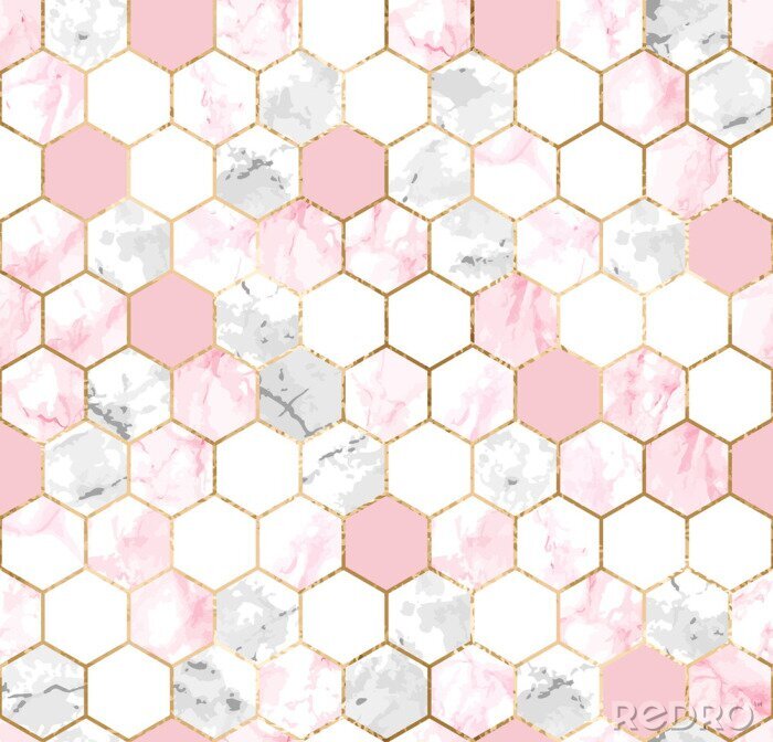 Tableau  Carreaux de marbre disposés géométriquement