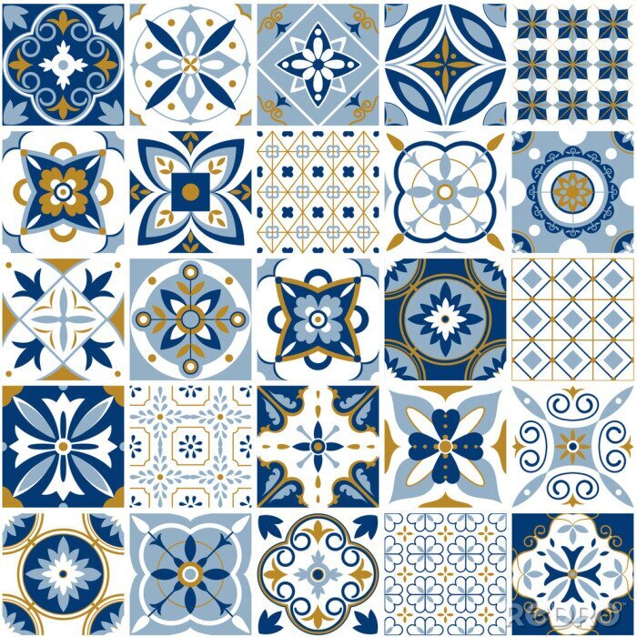 Tableau  Carreaux portugais posés côte à côte