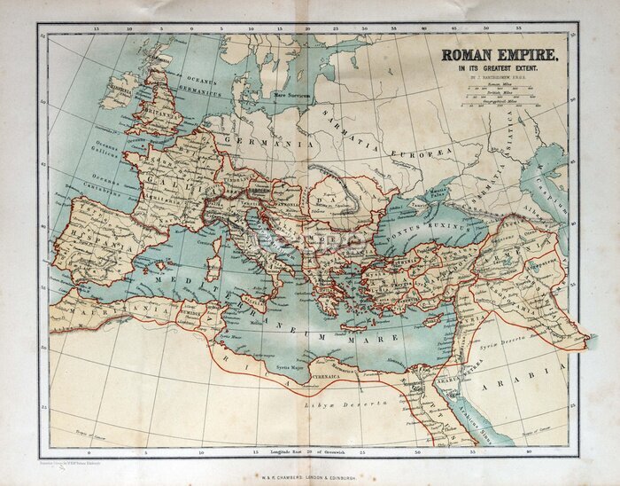 Tableau  Carte ancienne de l'Empire romain