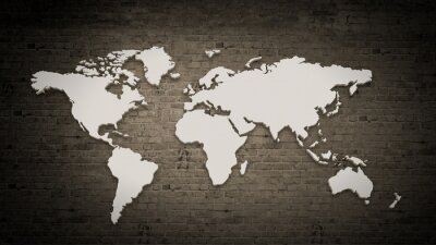 Carte blanche du monde sur des briques