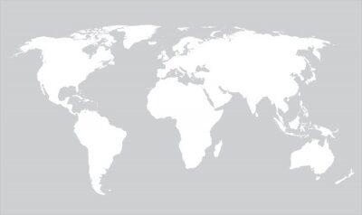 Carte blanche du monde sur fond gris