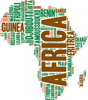 Tableau  Carte de l'Afrique nuage illustration