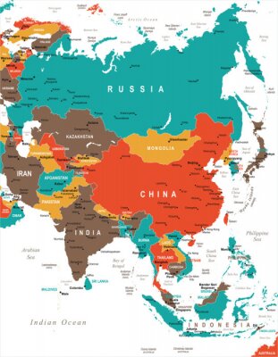 Carte de l'Asie - Illustration vectorielle
