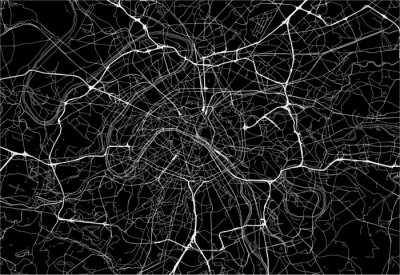 Carte des zones sombres de Paris, France