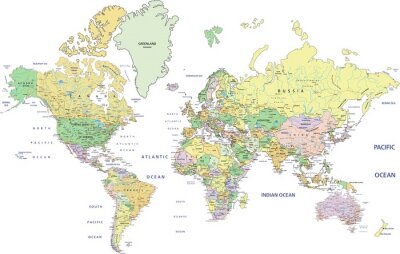 Carte détaillée du monde entier