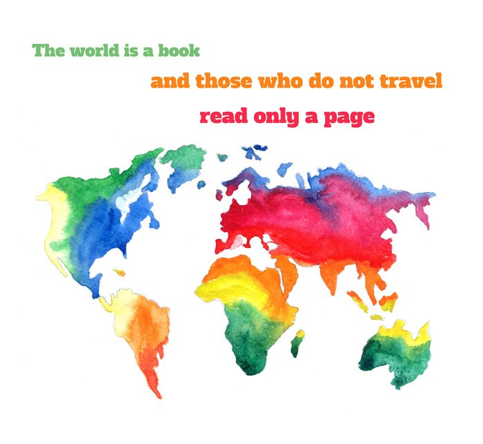 Tableau  Carte du monde coloré aquarelle