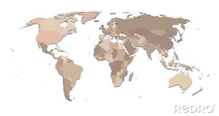 Tableau  Carte du monde de fichier isolé de vecteur Contients EPS8