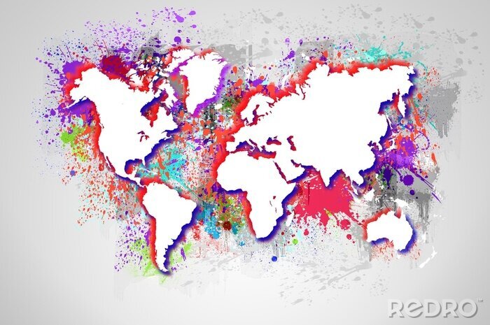 Tableau  Carte du monde des graffitis