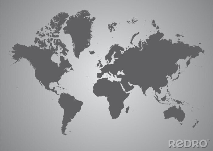 Tableau  Carte du monde en niveaux de gris