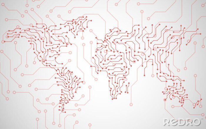 Tableau  Carte du monde et connexions technologiques