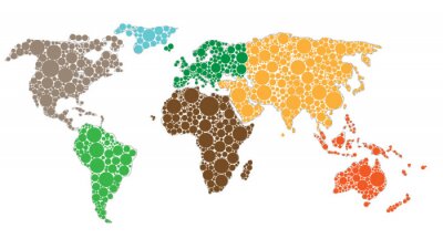 Tableau  Carte du monde faite de cercles