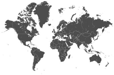 Carte du monde graphique gris