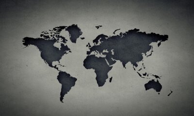 Carte du monde gris sur fond