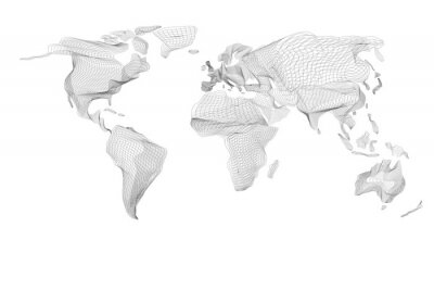 Tableau  Carte du monde informatique 3D