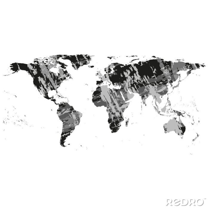 Tableau  Carte du monde noir avec gris