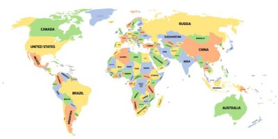Tableau  Carte du monde pastel