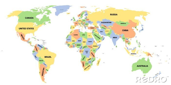 Tableau  Carte du monde pastel