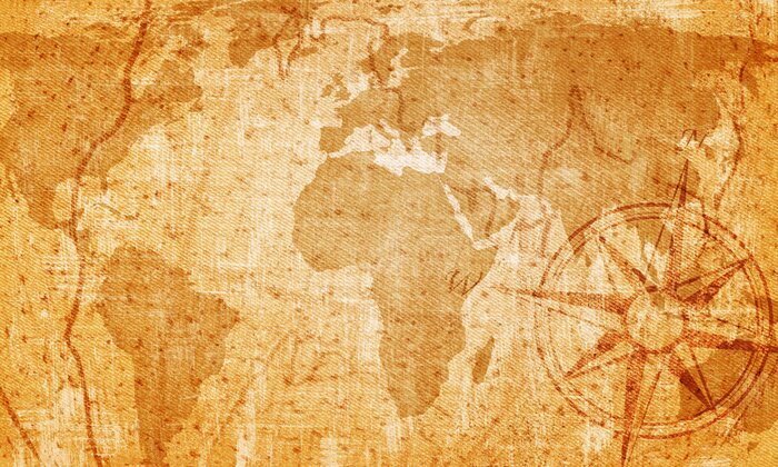 Tableau  Carte du vieux monde dans un style vintage